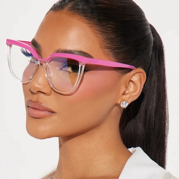 Accessories - •Seeing thru You• Pink Frame Clear Lens Blue Light Eyewear